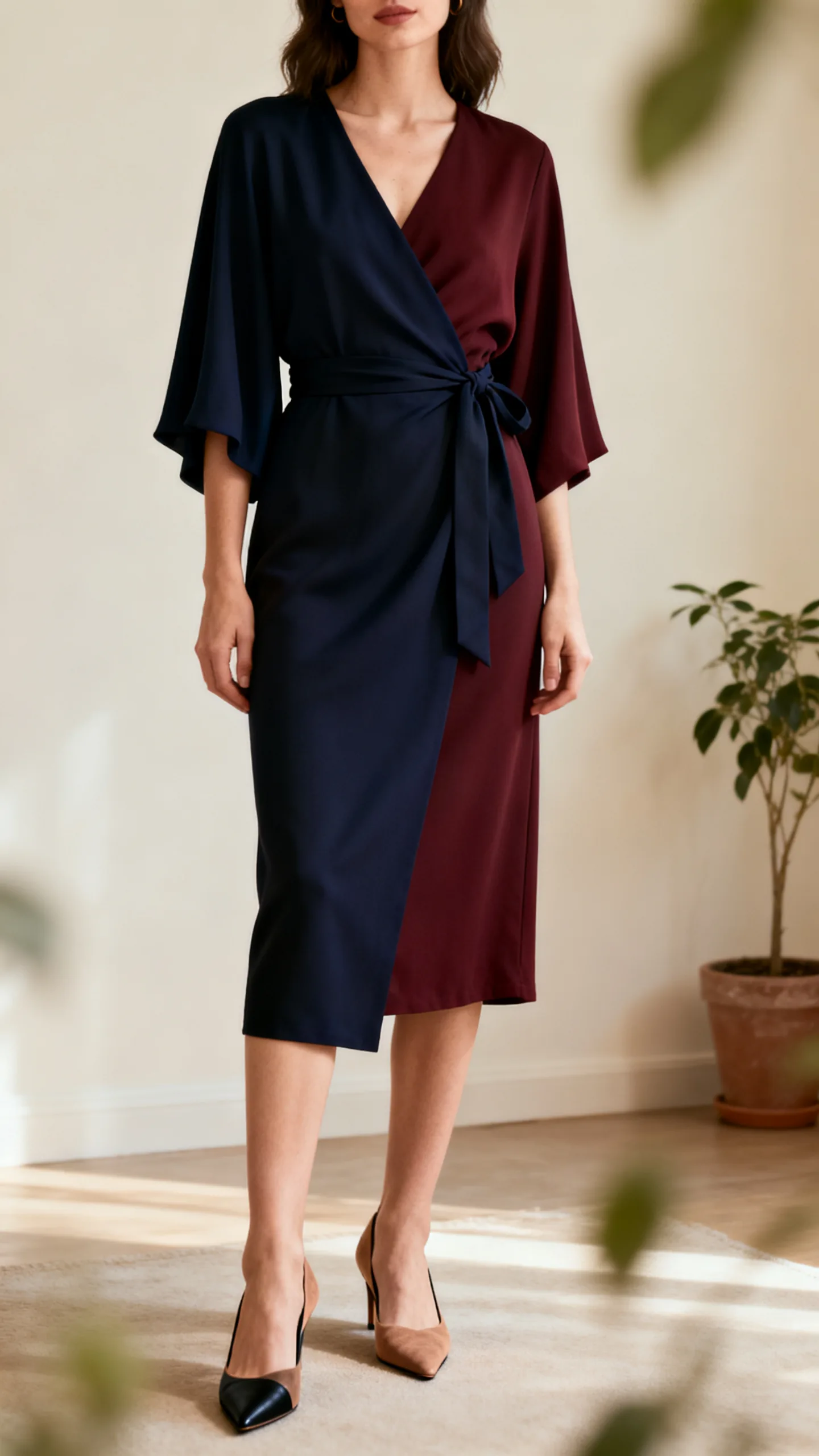 Wrap Dress With Simple Heels