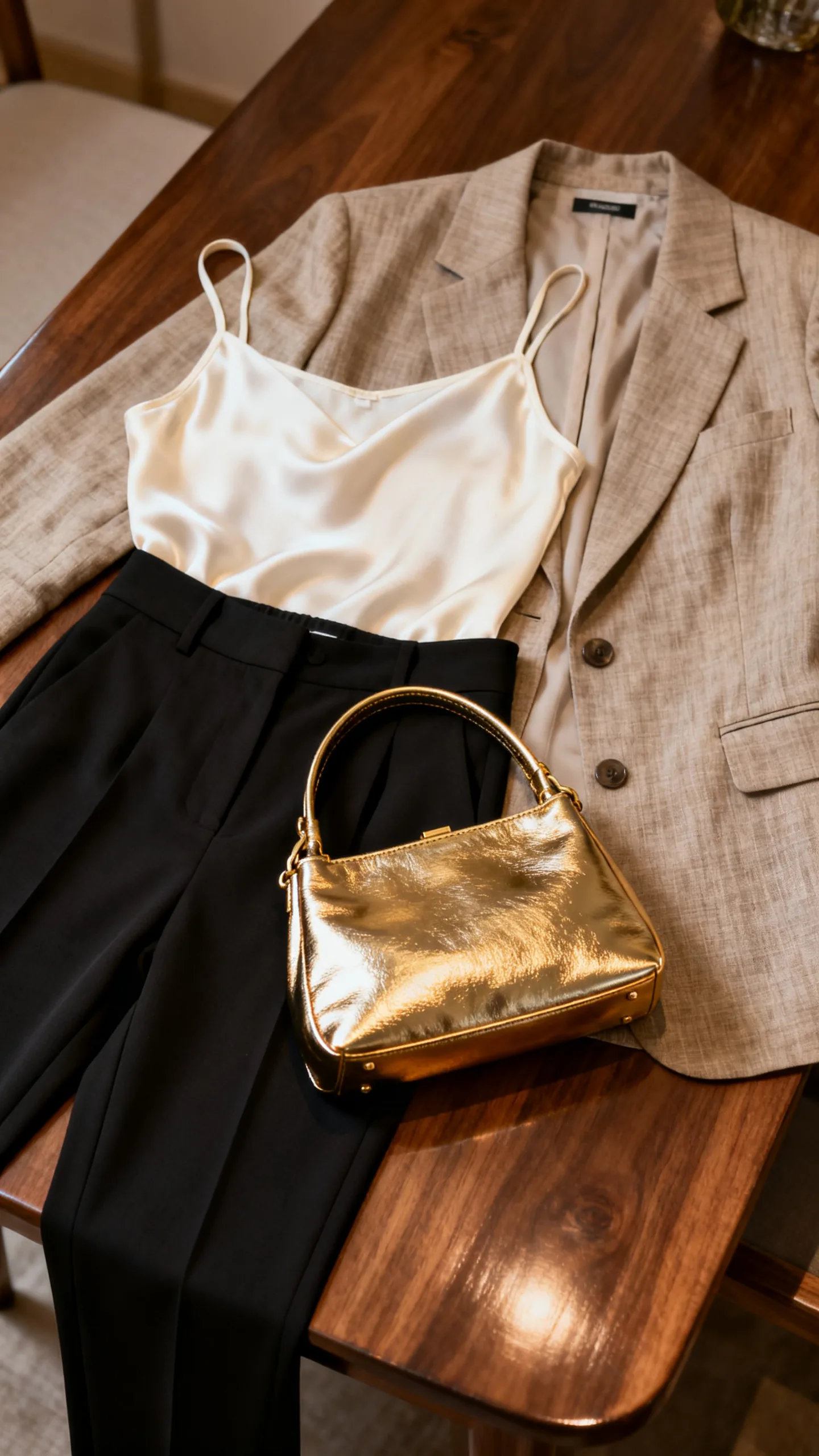 Small Metallic Bag With Neutrals