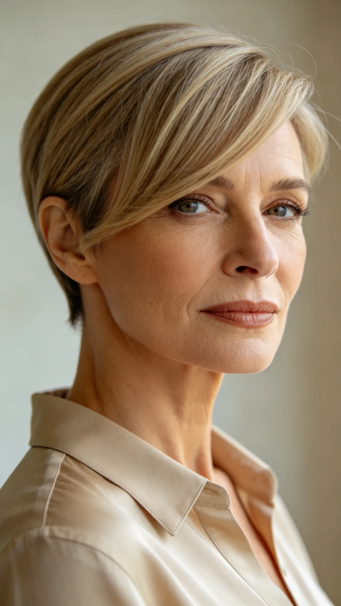 1. Side-Swept Pixie with Feathered Bangs