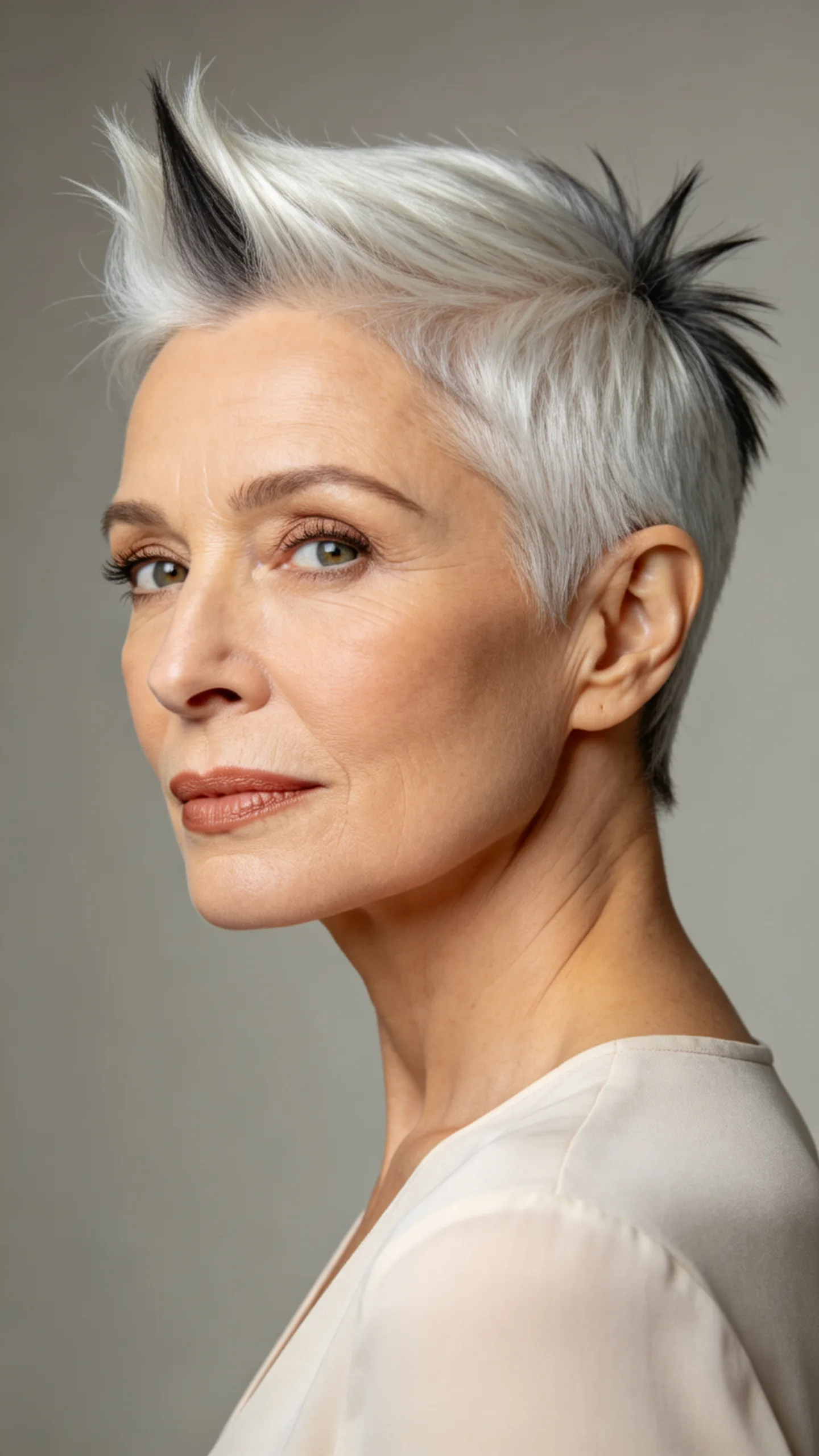 1. Silver Pixie With a Soft Spiked Crown