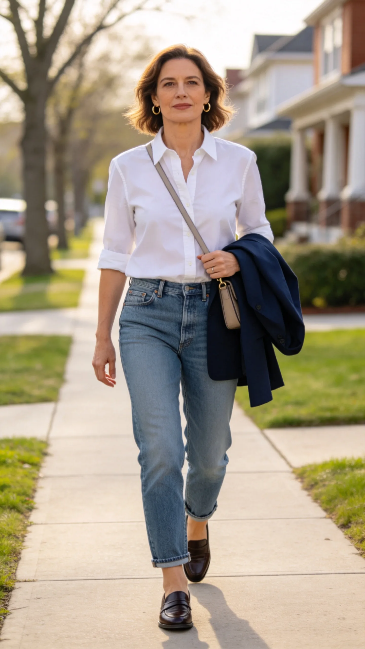 1. Straight-Leg Jeans With a Crisp White Shirt