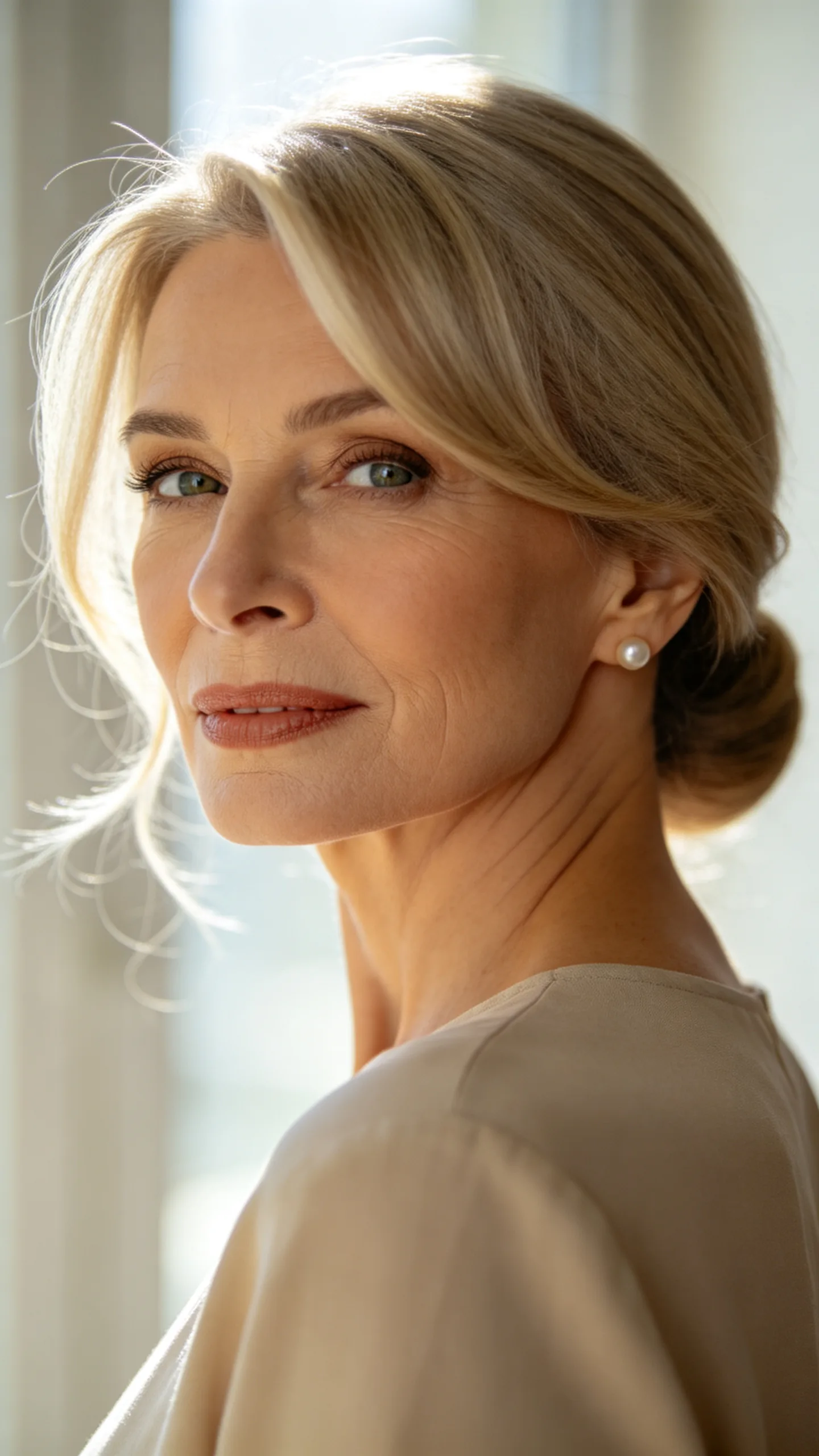 2. Soft Wedge with Side-Swept Bangs