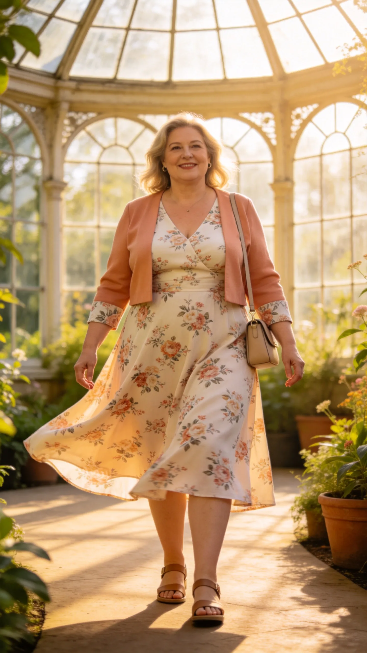 3. A-Line Midi Dress With a Cropped Cardigan