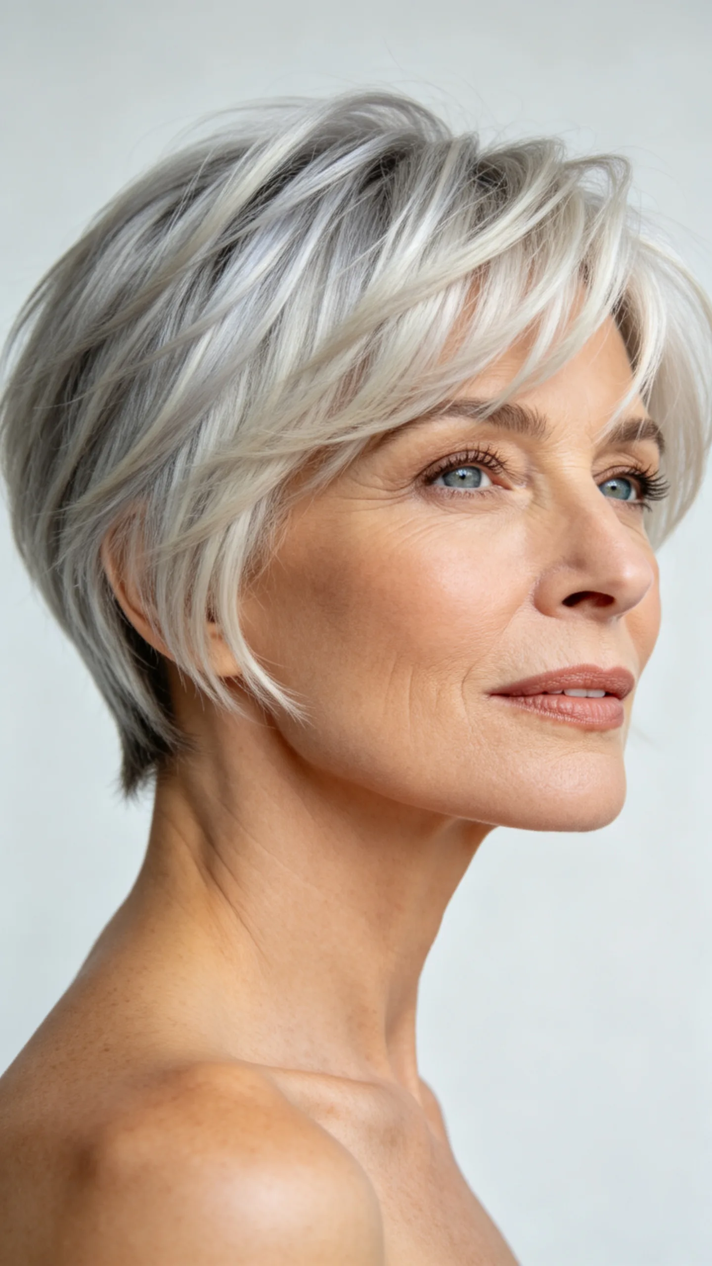 5. Cropped Platinum Shag With Natural Silver Dimension