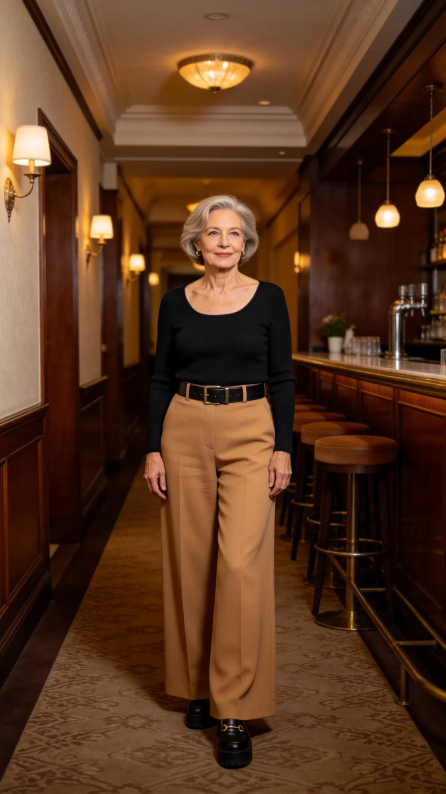 5. Wide-Leg Trousers With a Fitted Fine-Knit Top