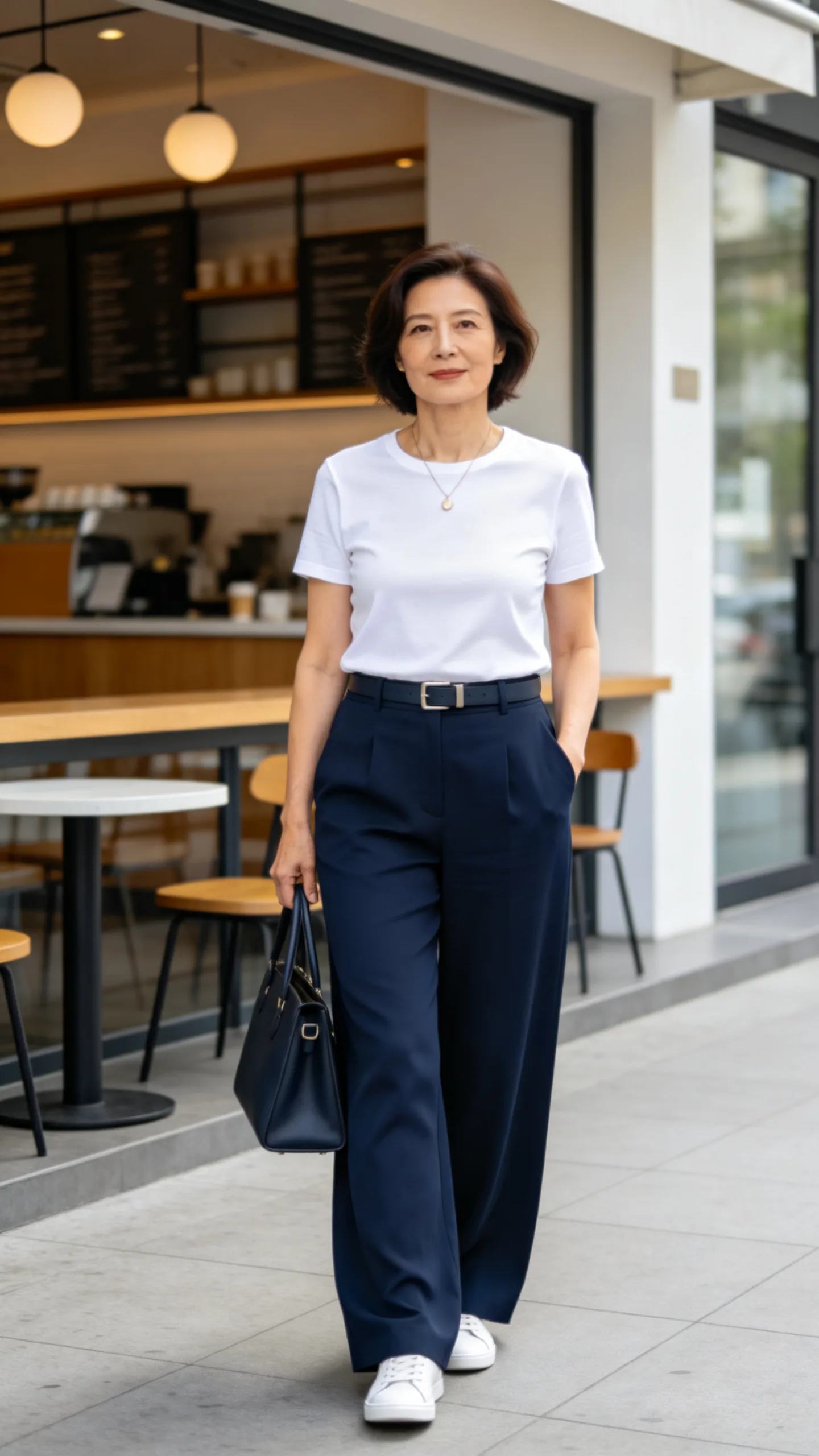 5. Wide-Leg Trousers With a Fitted Tee