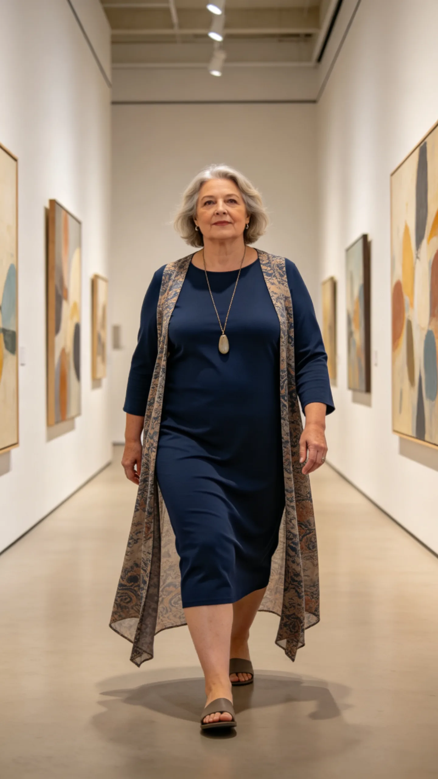 6. Column Dress With an Open Duster