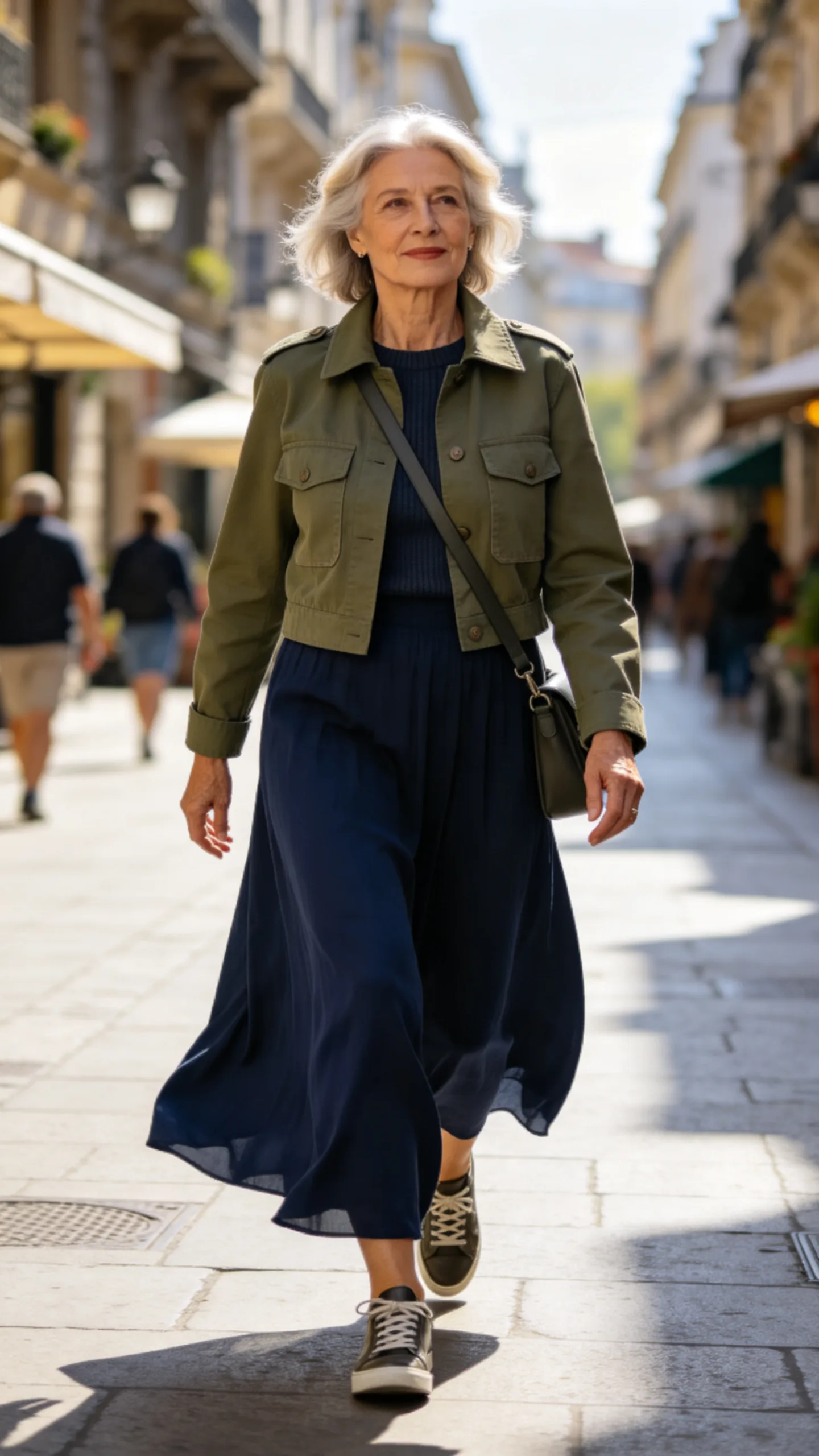 8. Maxi Skirt With a Cropped Utility Jacket