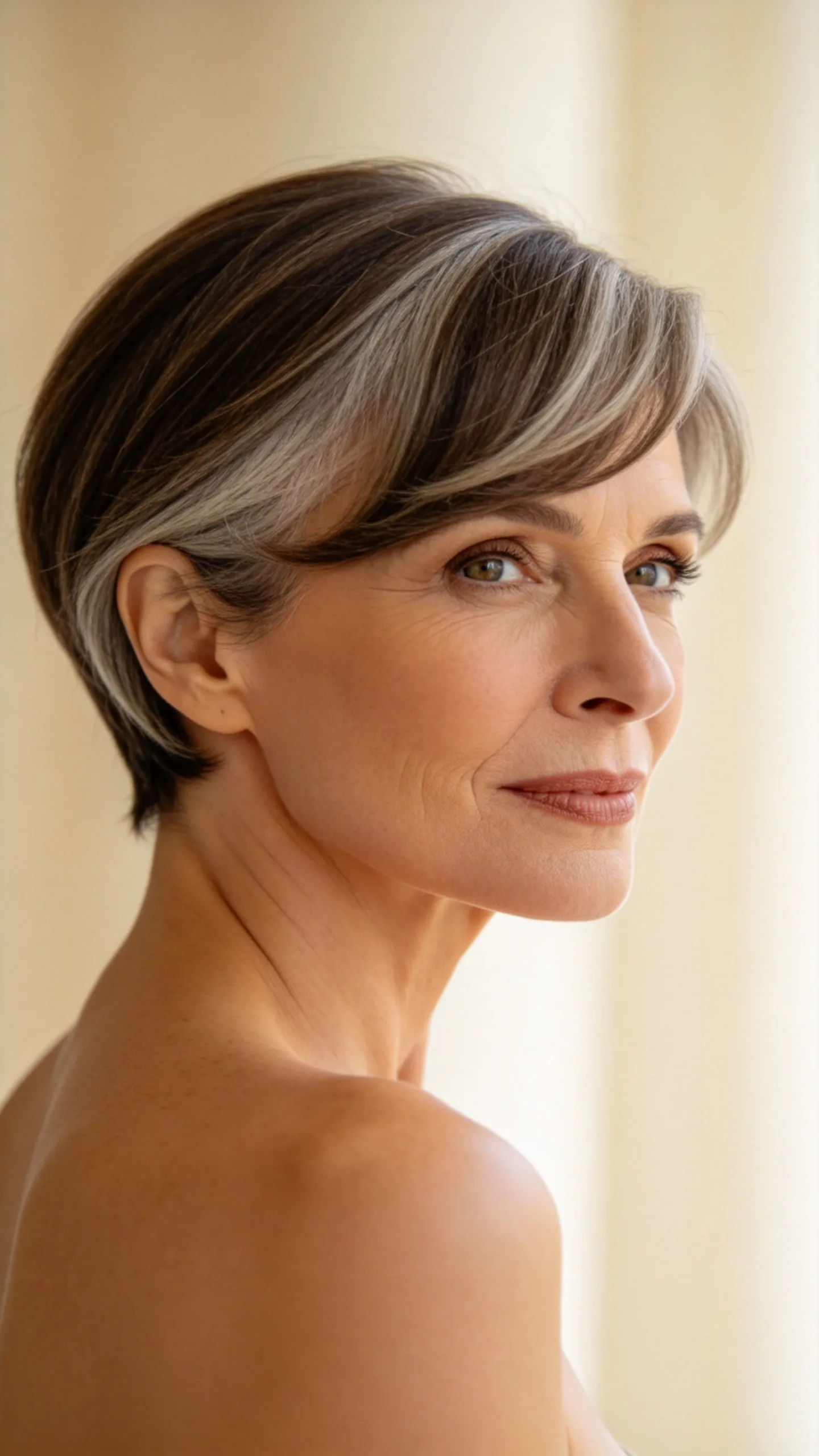 8. Softly Rounded Pixie with Curved Fringe