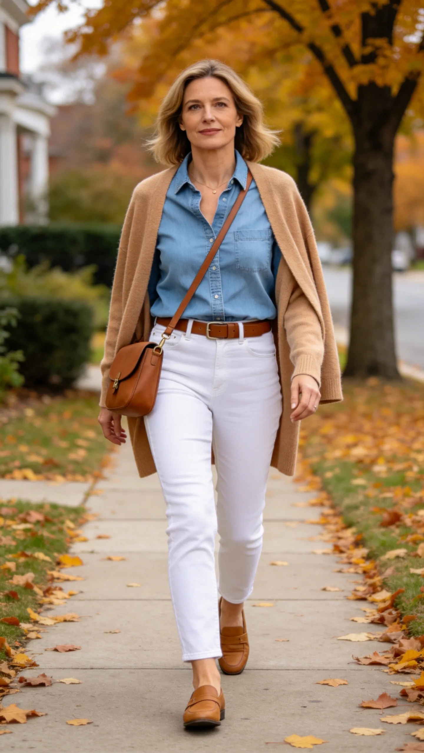 9. White Jeans With a Chambray Shirt
