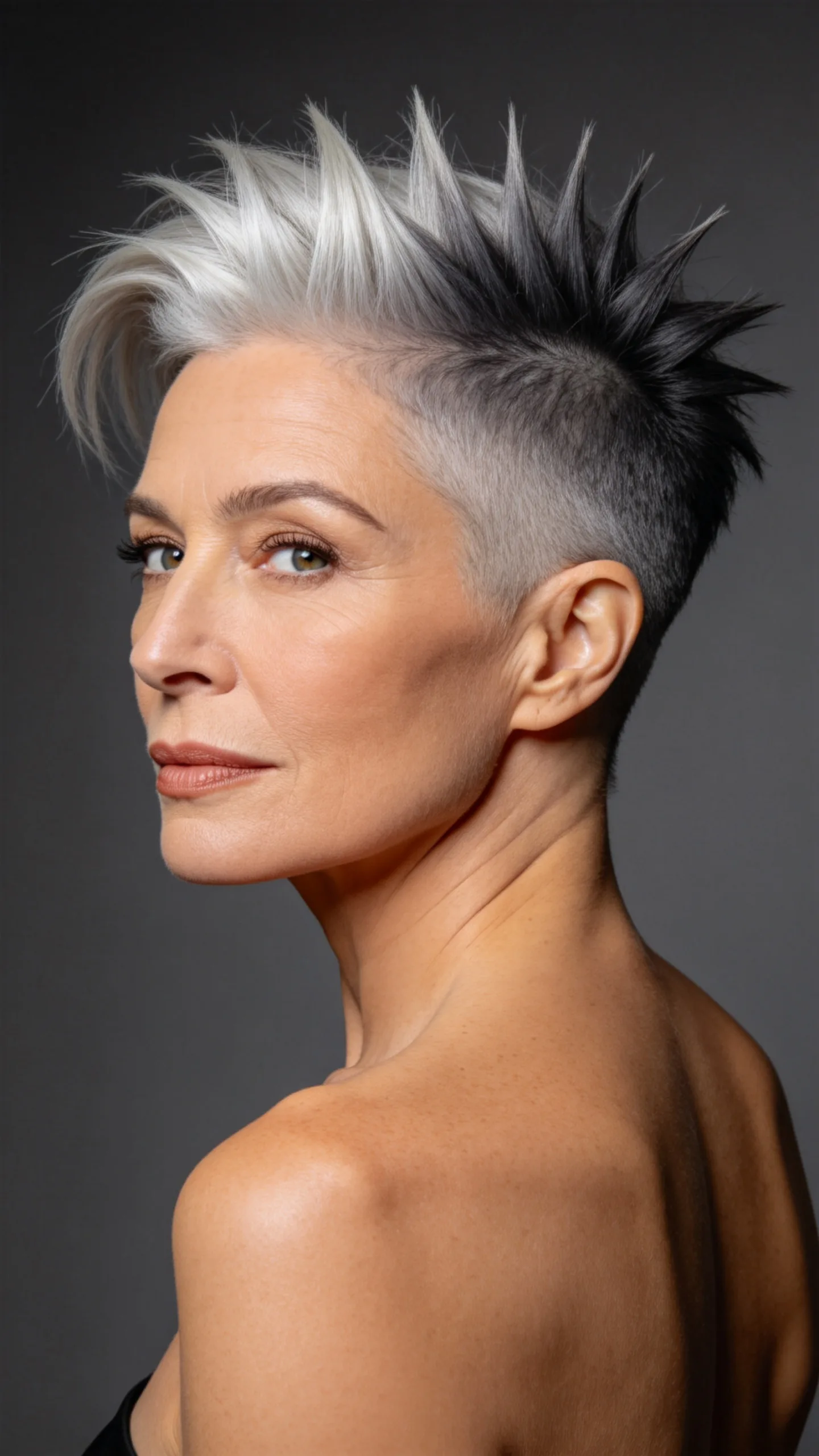 10. Undercut Gray Pixie With a Spiky Top