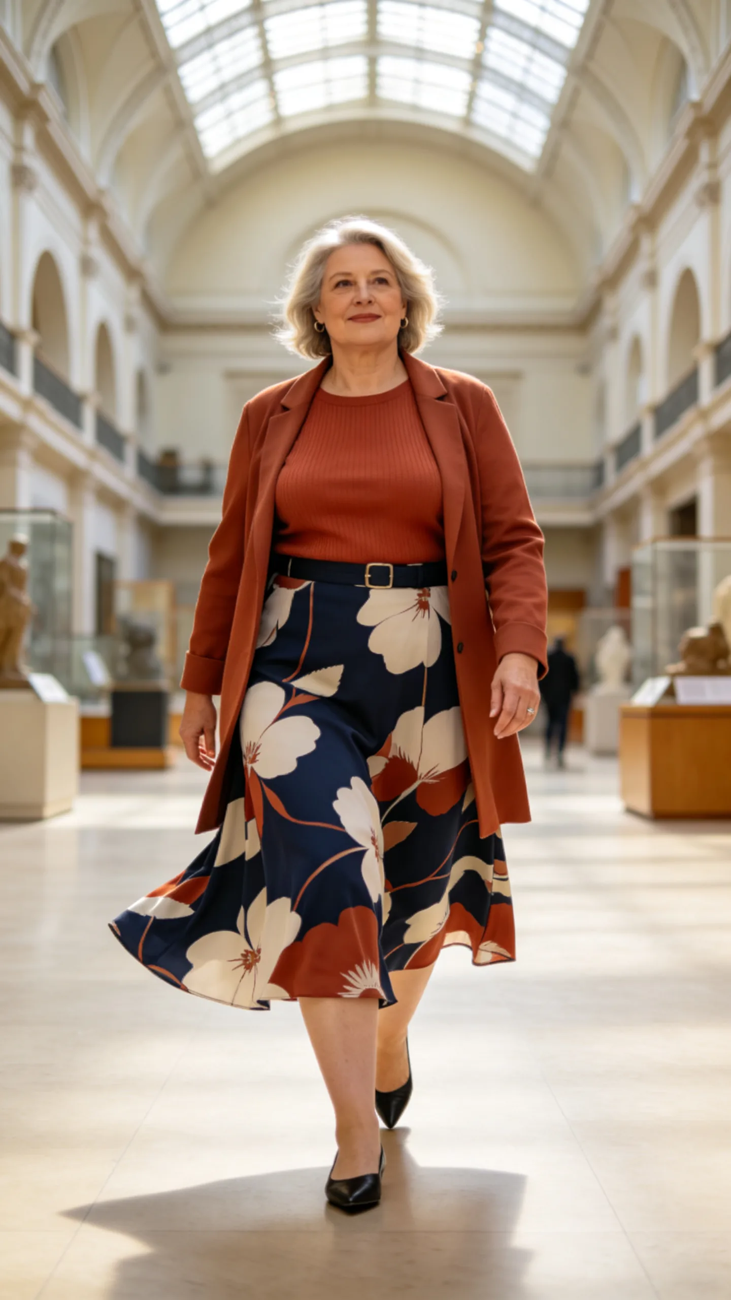11. Midi Skirt With a Tucked-In Knit Top