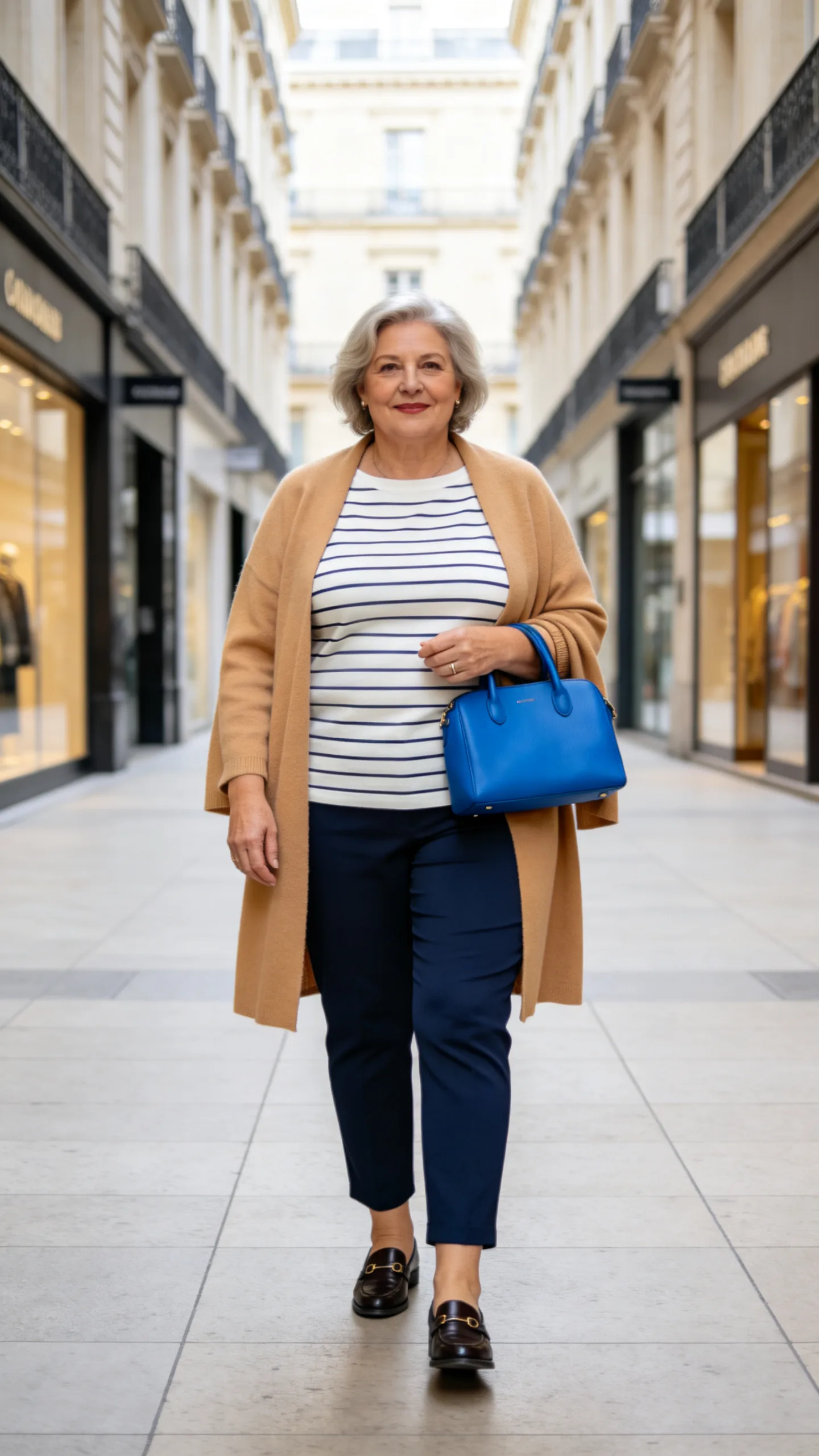 13. Ankle-Length Trousers With a Striped Top