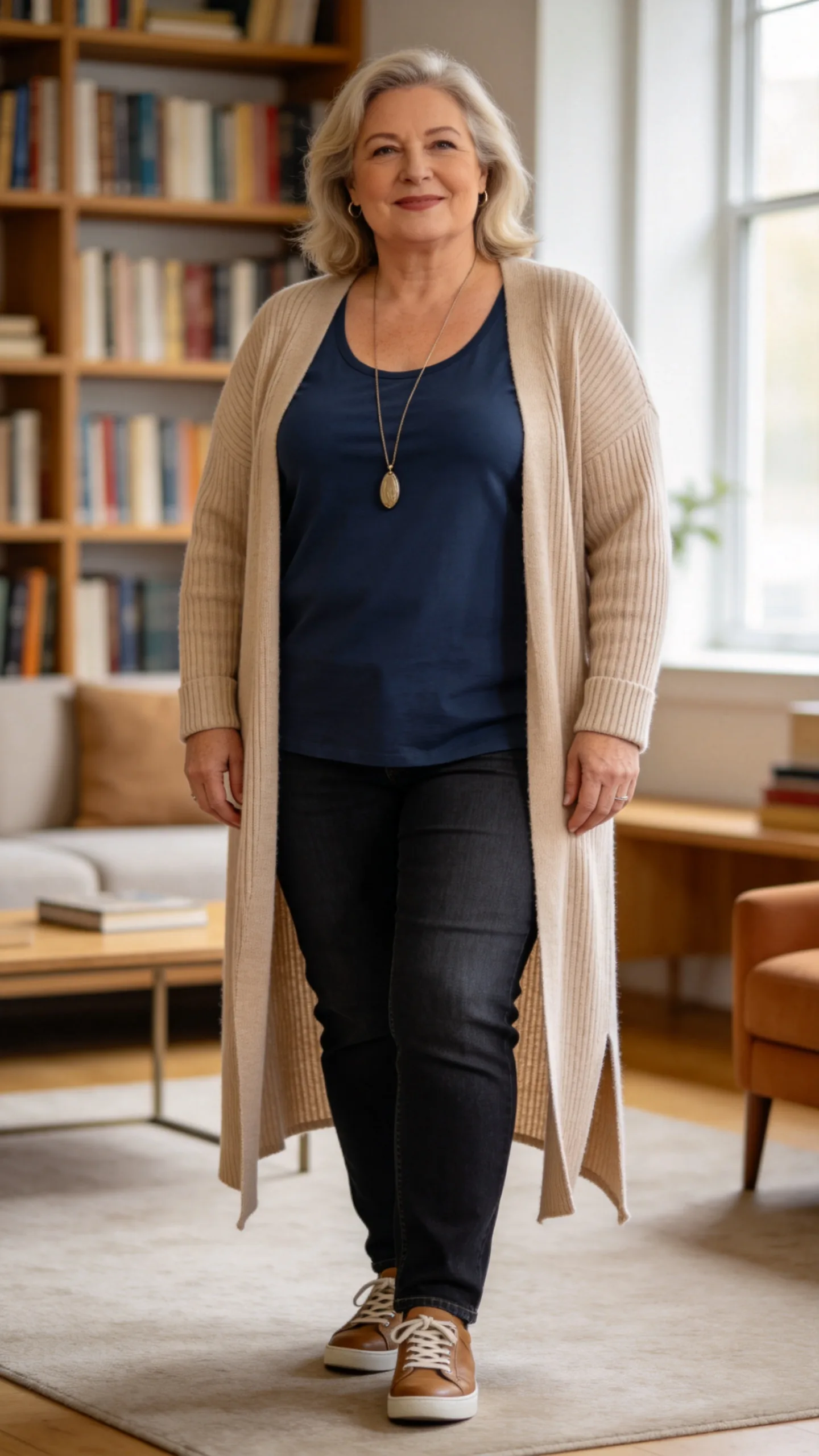 15. Straight-Leg Jeans With a Long Cardigan