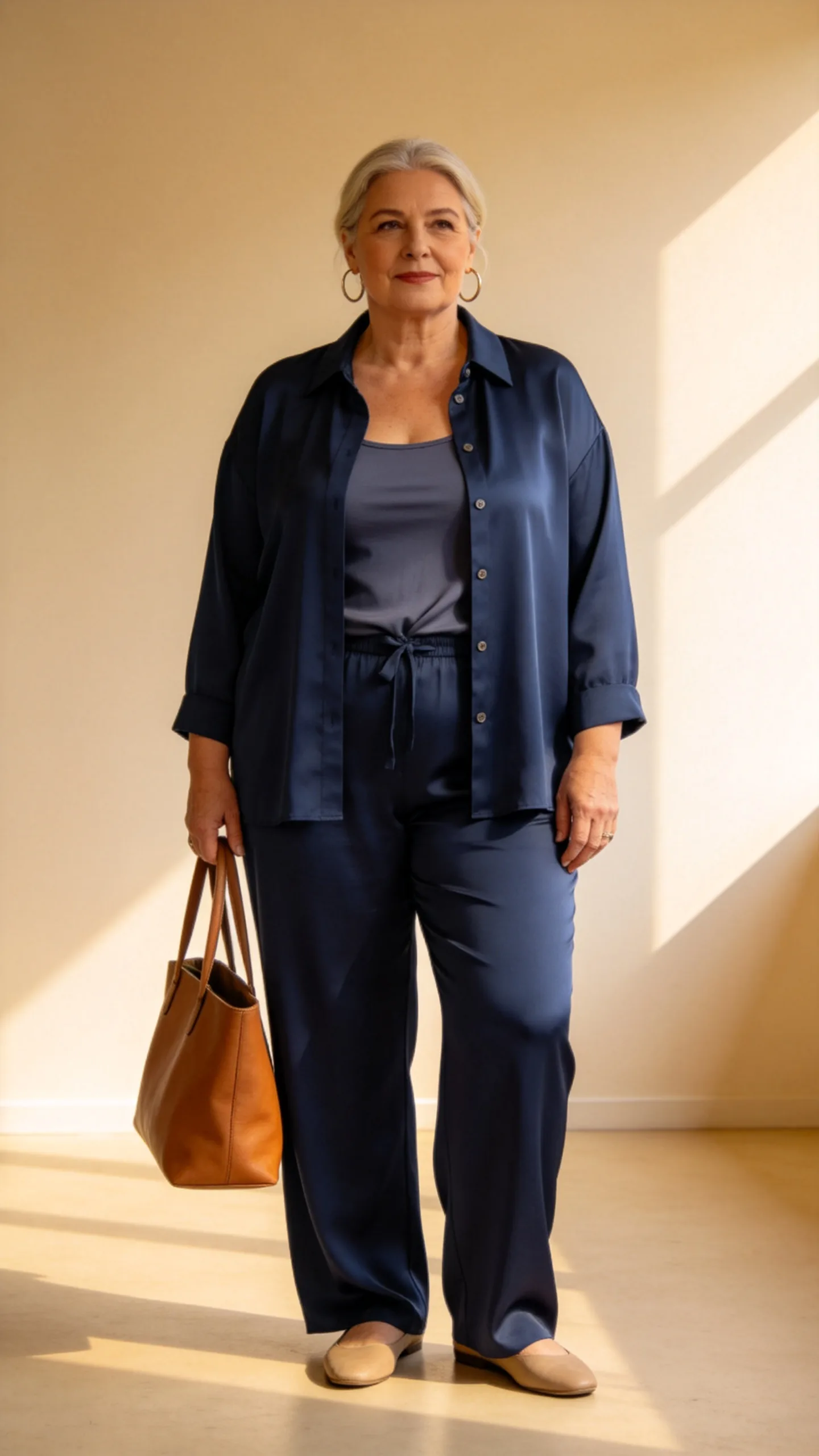 18. Matching Pants Set With Minimal Accessories