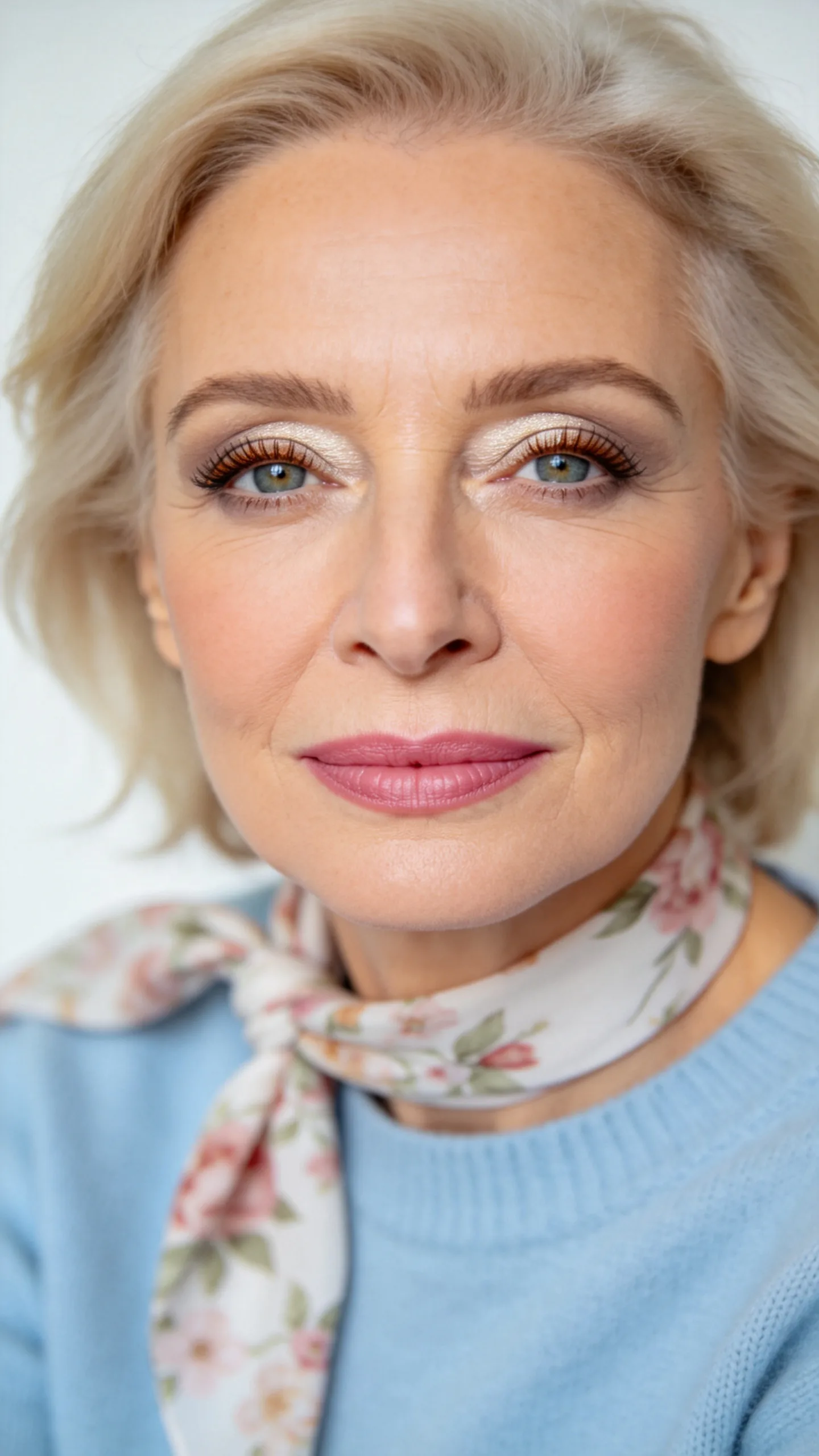 6. Brightened Eyes with Soft Pink Blush