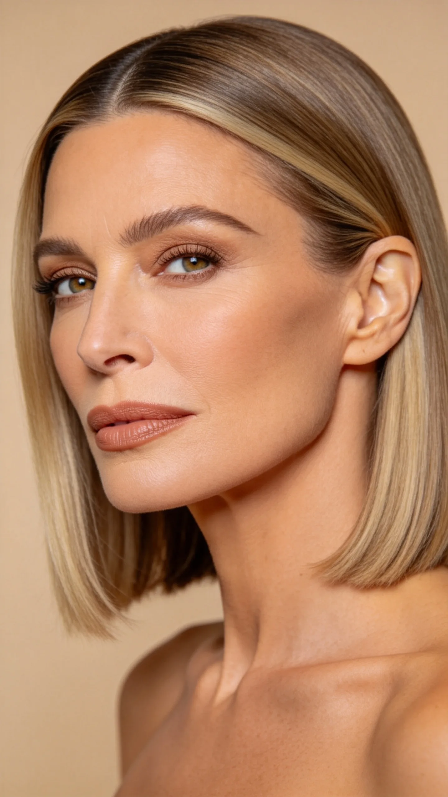 2. Chin-Length Bob With a Side Part