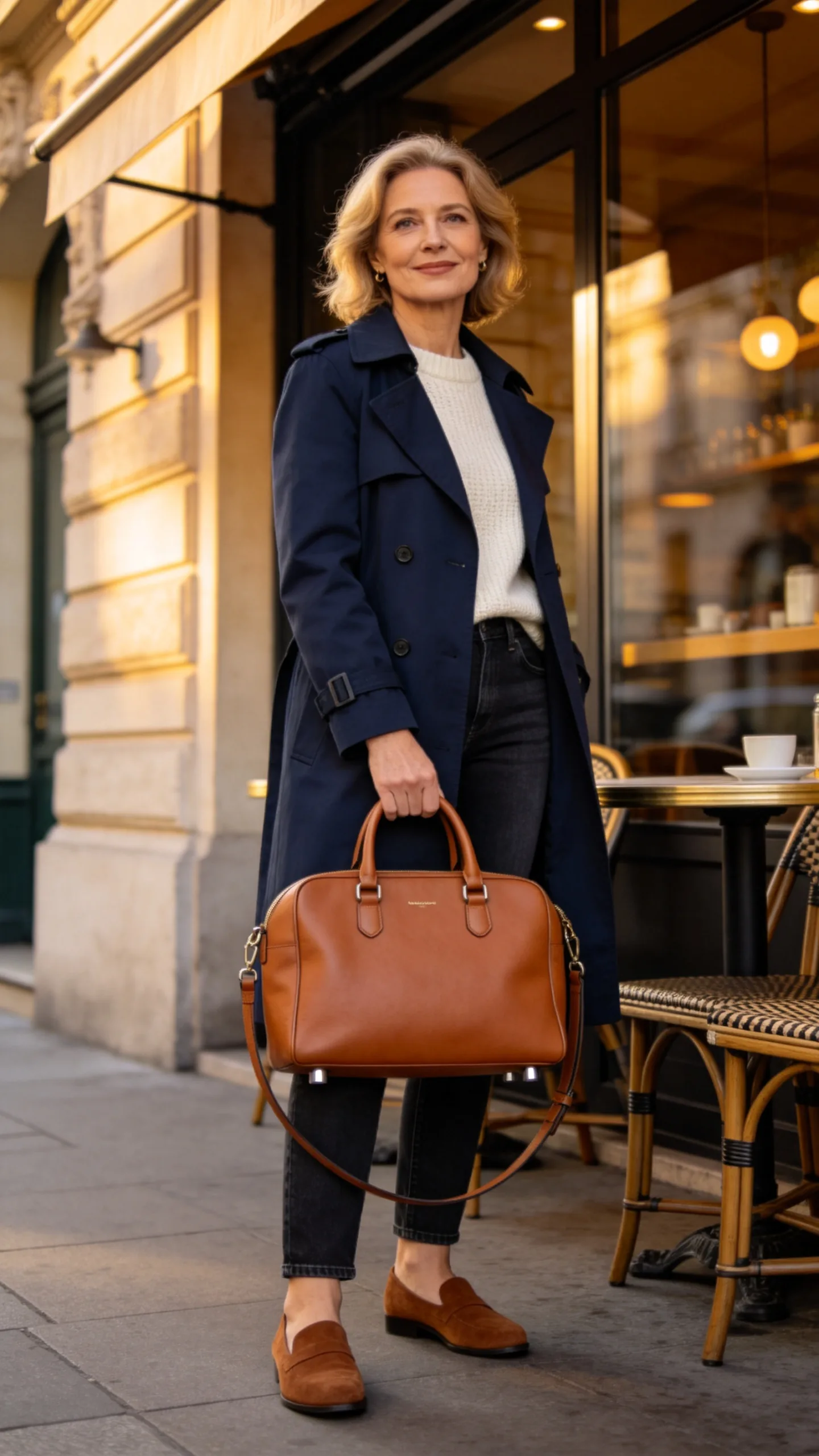2. Cognac Top-Handle Satchel