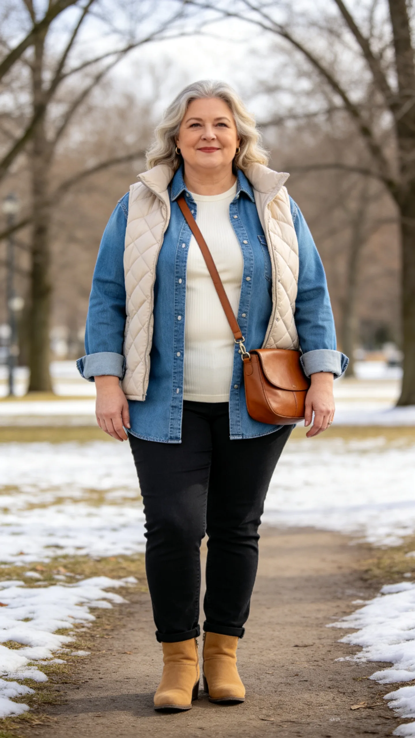 13. Denim Shirt over a Thermal Top