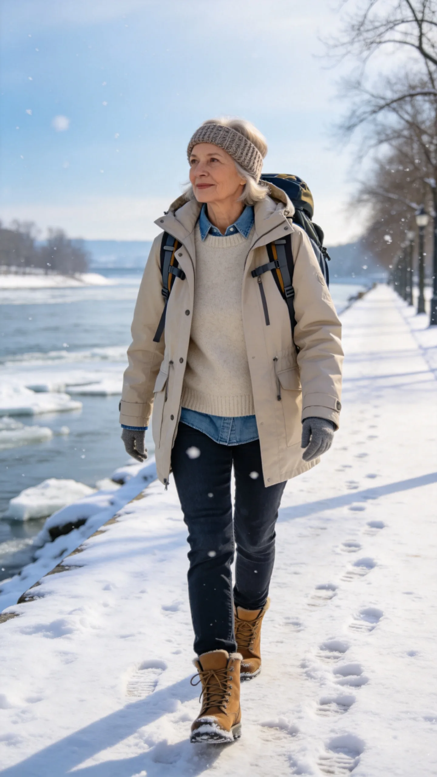 13. Denim Shirt Under a Sweater and Parka