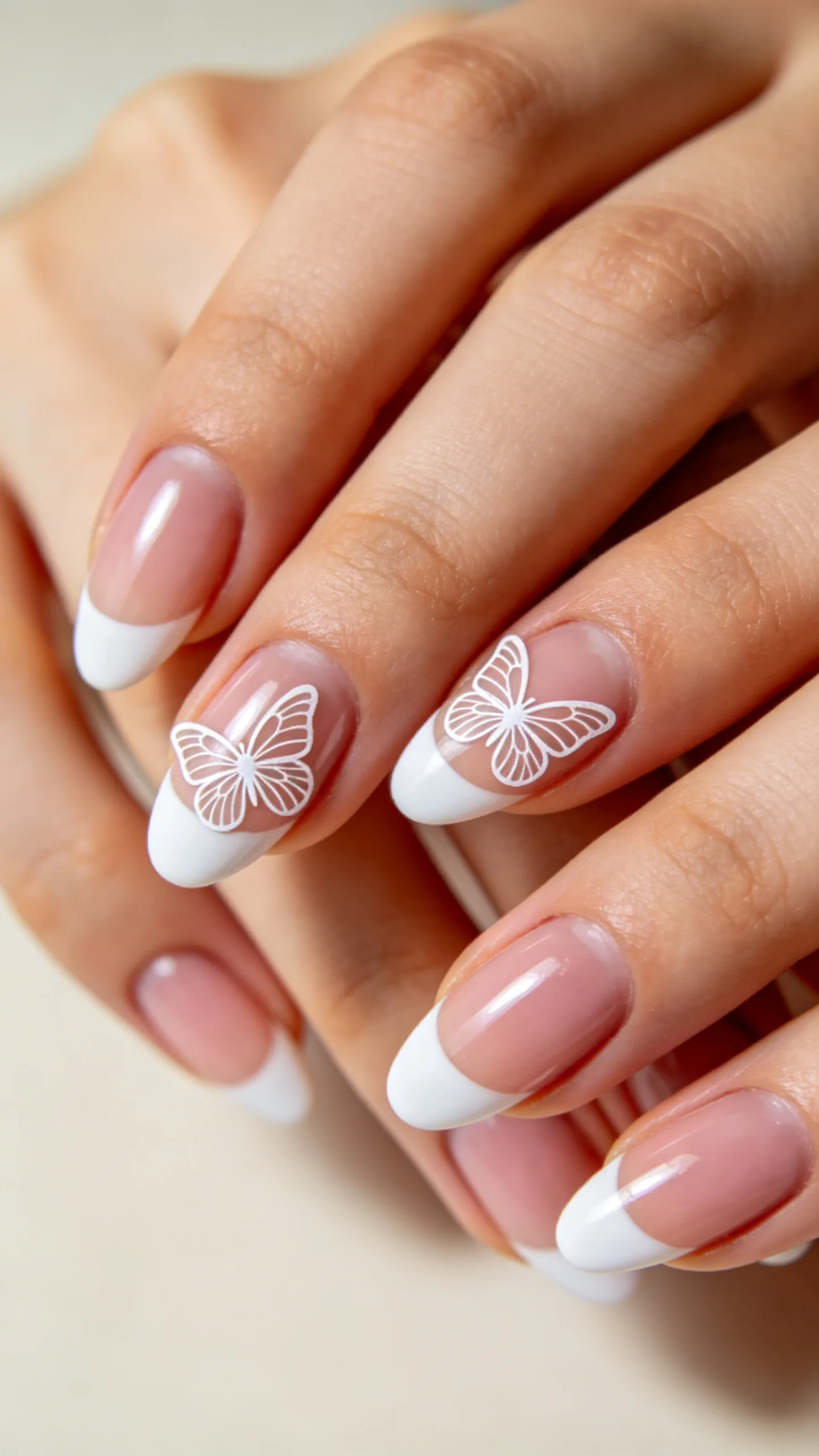 14. Classic French with White Butterfly Decals