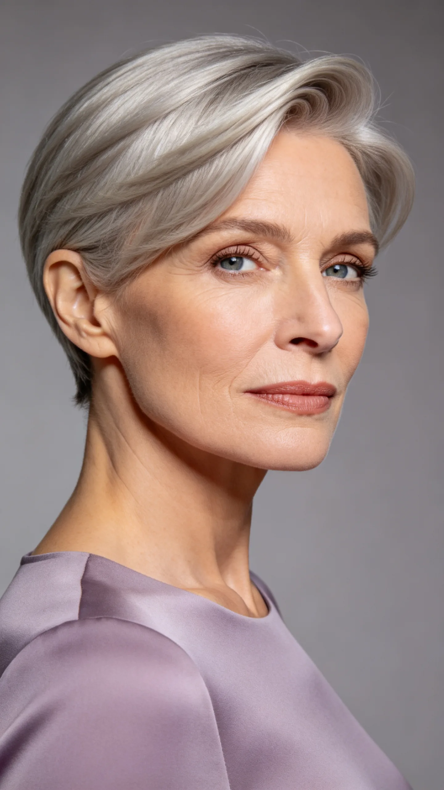 2. Layered Silver Pixie With Lifted Crown