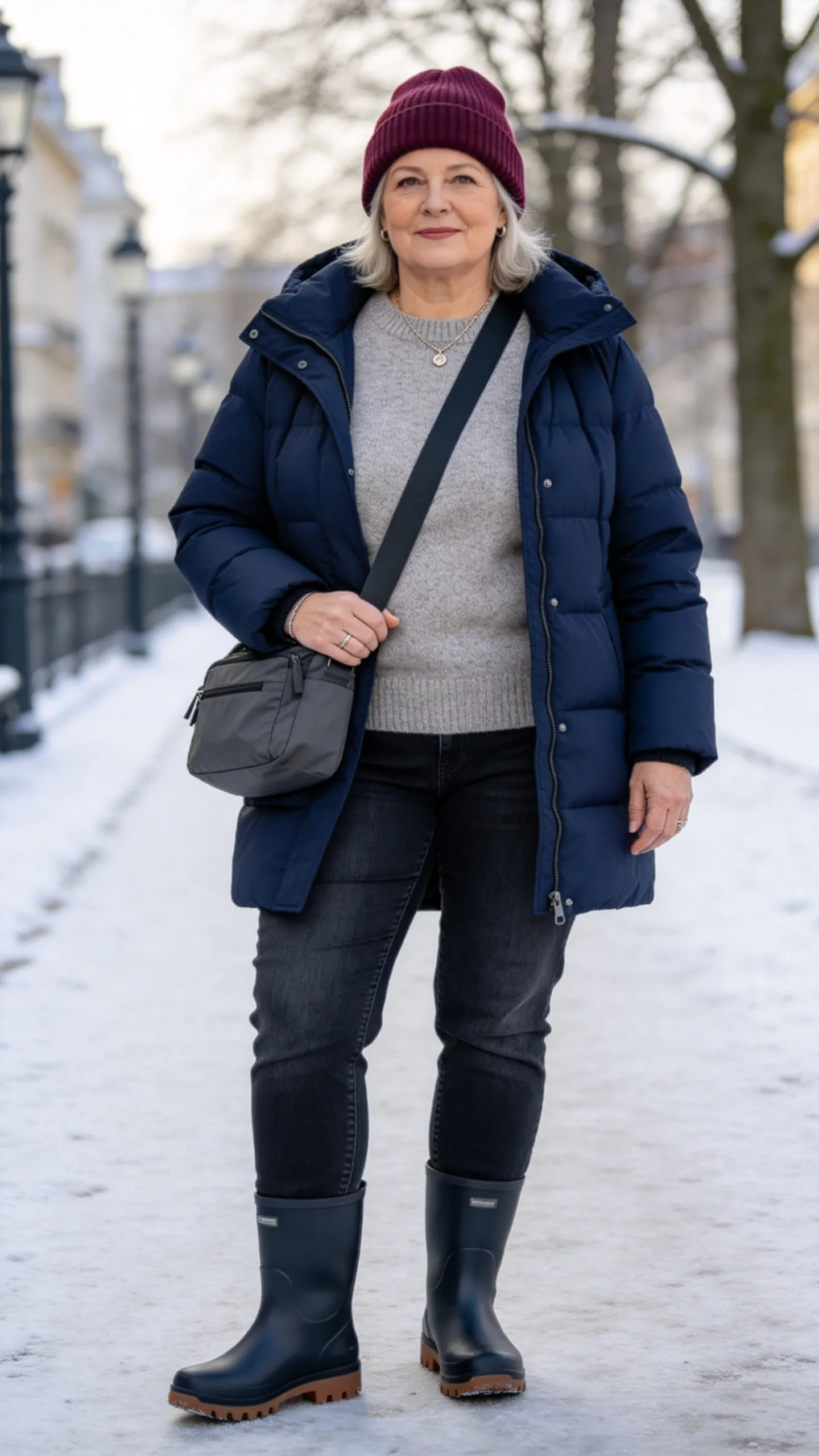 10. Puffer Jacket With Straight-Leg Denim