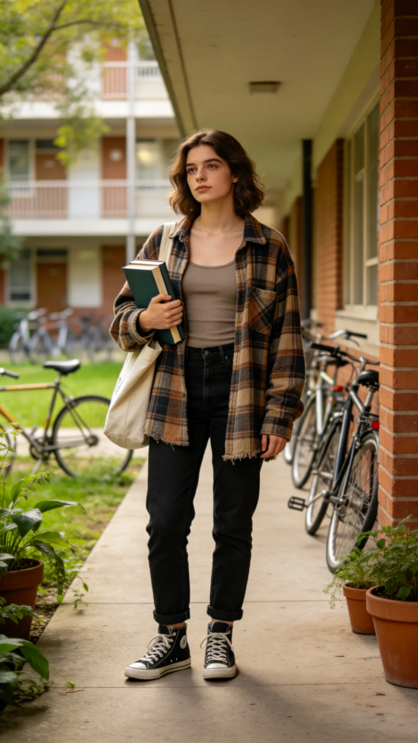 11. Oversized Flannel With a Tank and Black Jeans