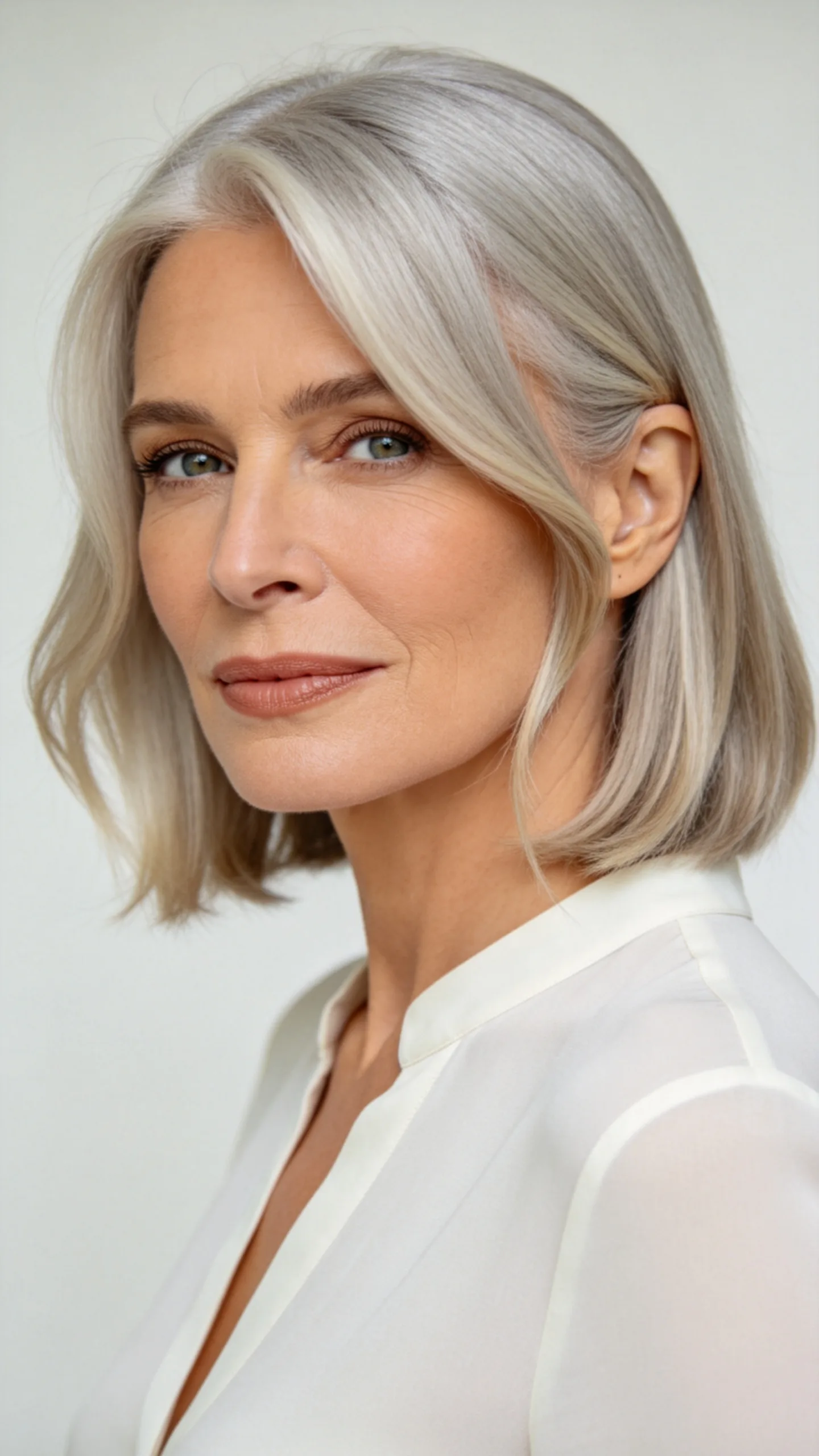 1. Textured French Bob With Side-Swept Bangs