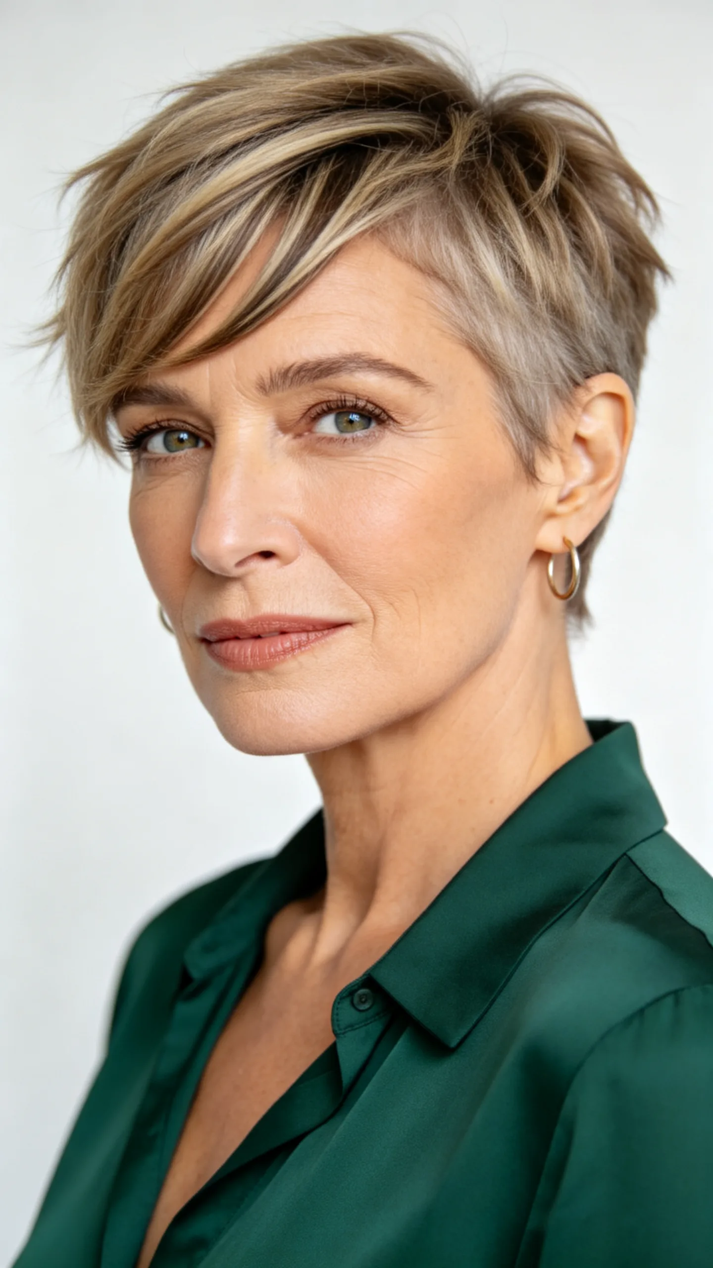 1. Textured Piecey Pixie with Side-Swept Fringe
