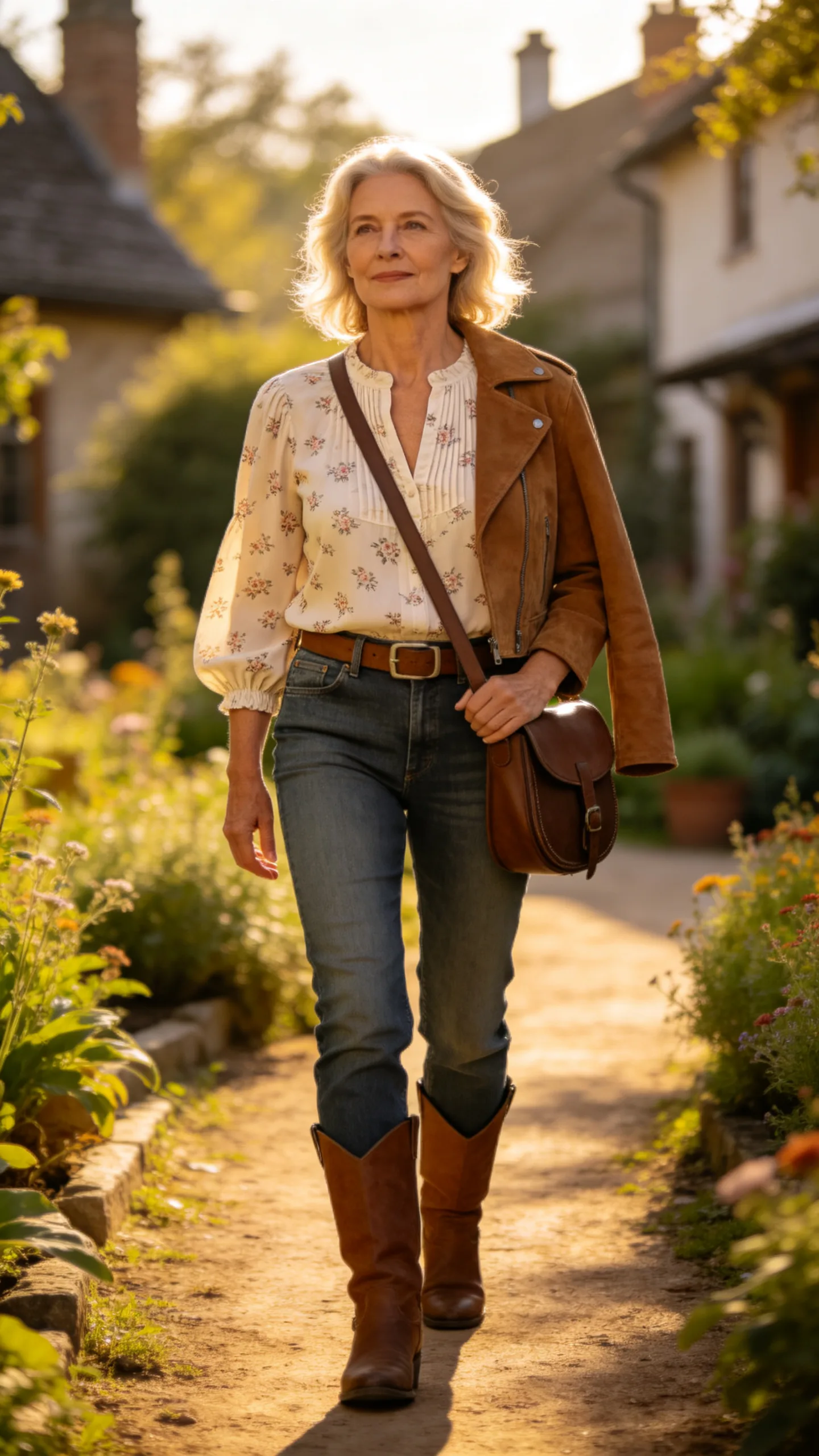 9. Prairie Blouse With Straight-Leg Jeans
